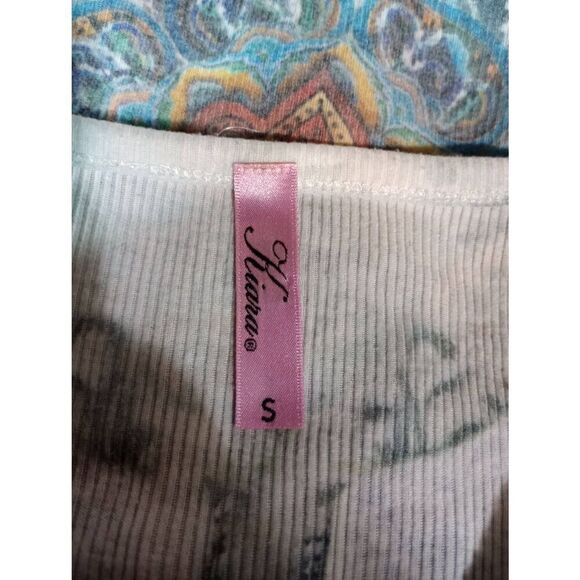 Kiara Shirt Ladies Small Green Long Sleeve V-Neck Boho Y2K Studded - Picture 5 of 7